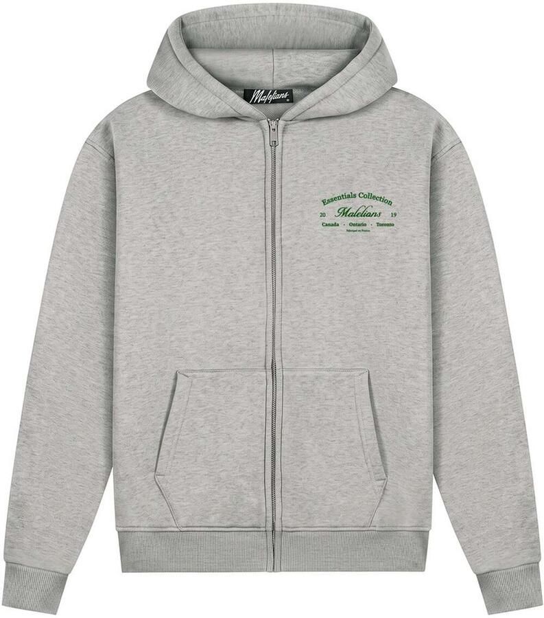 Malelions sweatvest met logo grijs