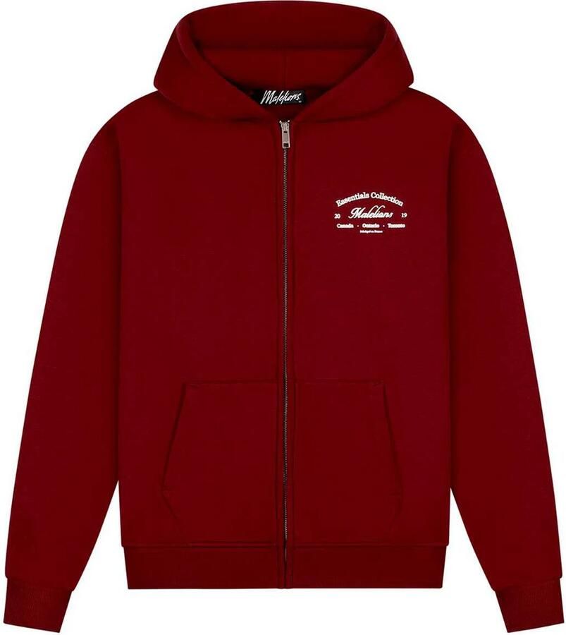 Malelions sweatvest met logo bordeauxrood
