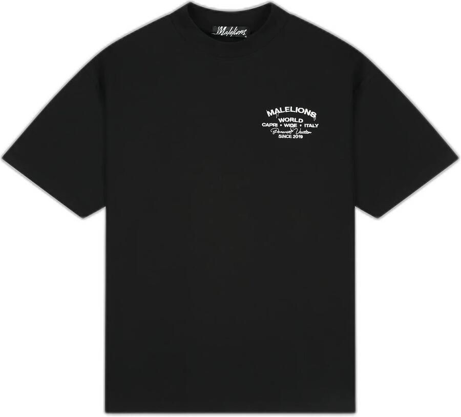 Malelions oversized T-shirt met backprint zwart