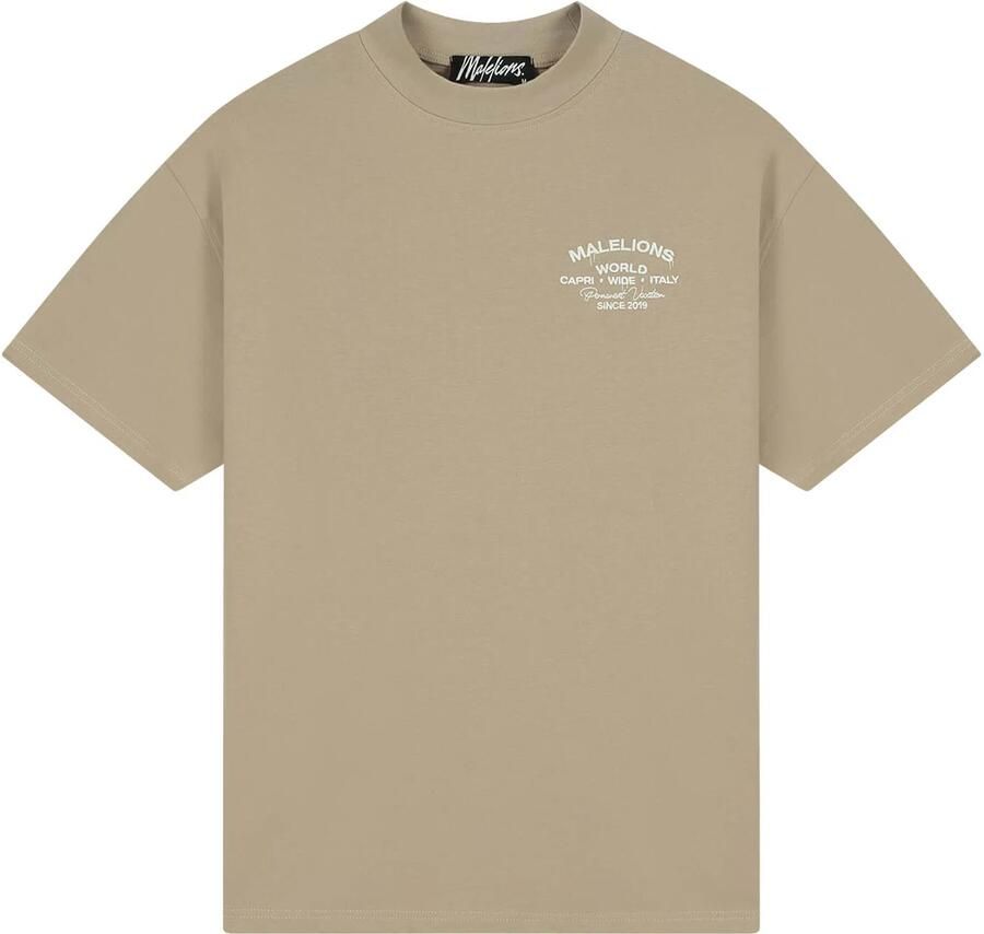 Malelions oversized T-shirt met backprint bruin - Foto 3