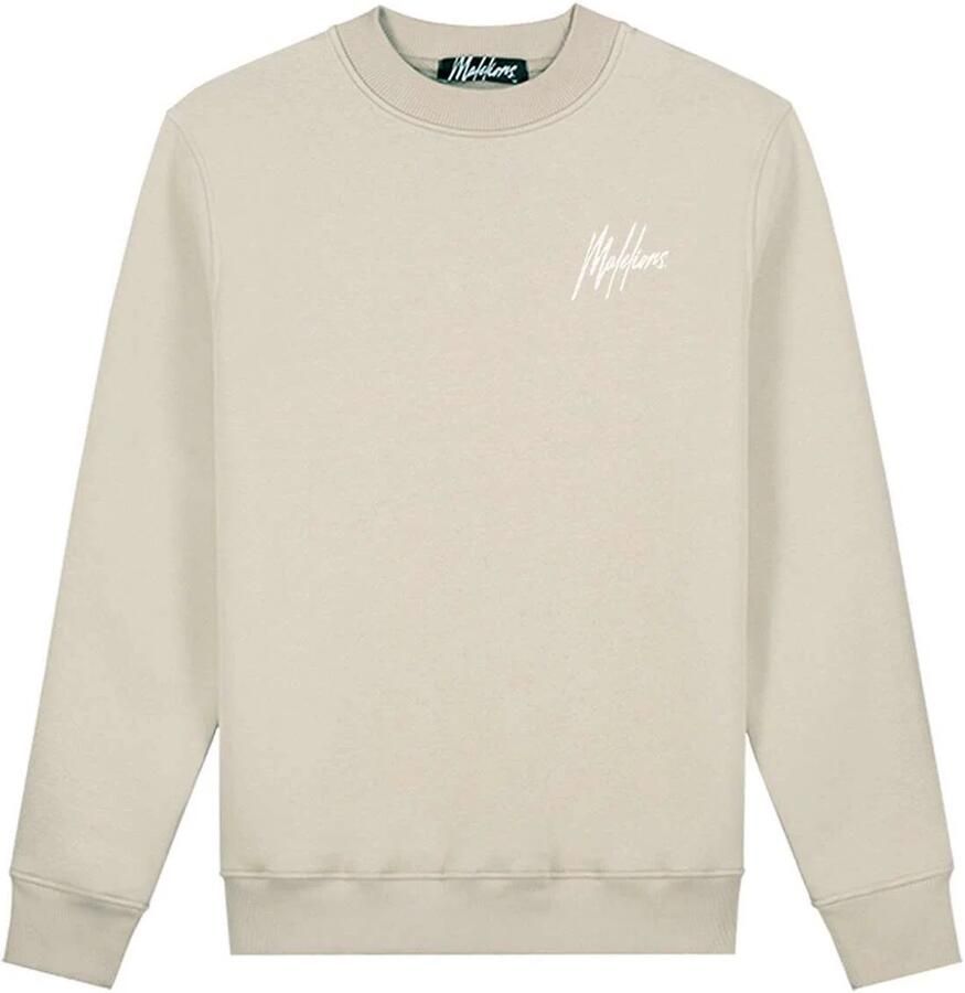 Malelions slim fit hoodie met backprint beige