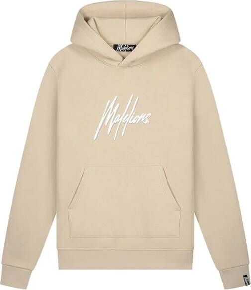 Malelions hoodie met logo beige white