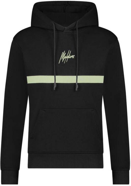 Malelions hoodie Tonny met logo black sage green