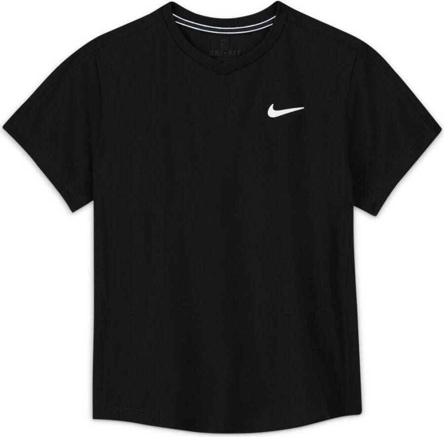 Nike Court Dri-FIT Victory Tennistop met korte mouwen voor Zwart
