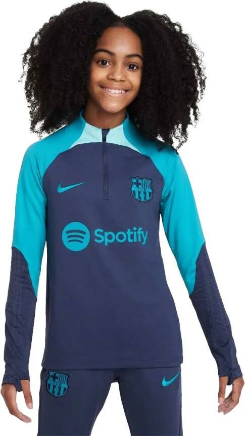 Nike FC Barcelona Strike Derde Dri-FIT knit voetbaltrainingstop voor kids Blauw