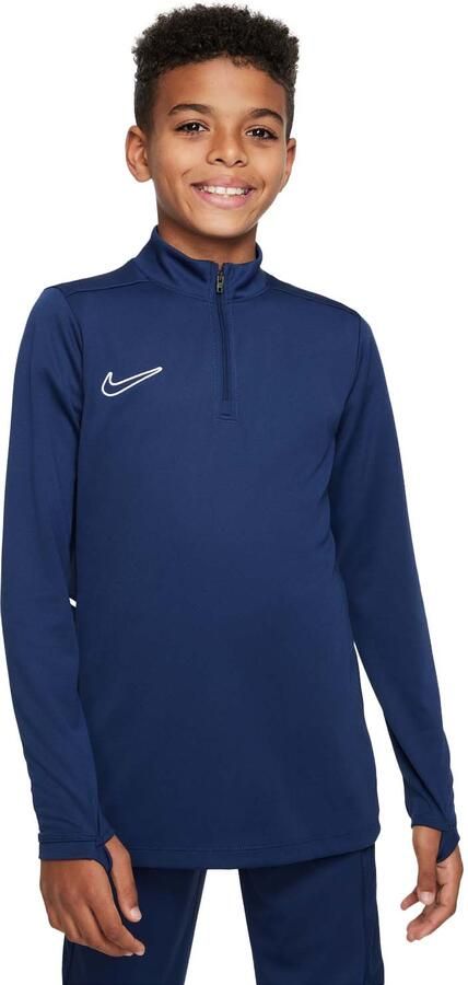 Nike Academy voetbaltrainingstop met Dri-FIT lange mouwen en korte rits voor kids Blauw - Foto 5