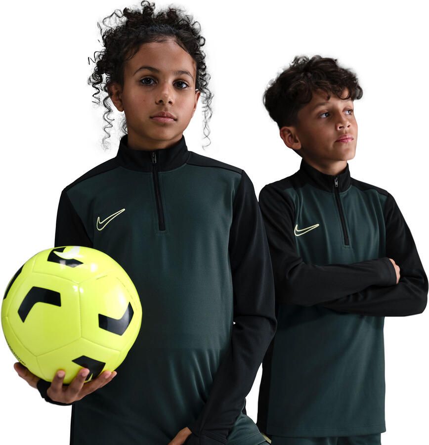 Nike Academy voetbaltrainingstop met Dri-FIT lange mouwen en korte rits voor kids Groen - Foto 5