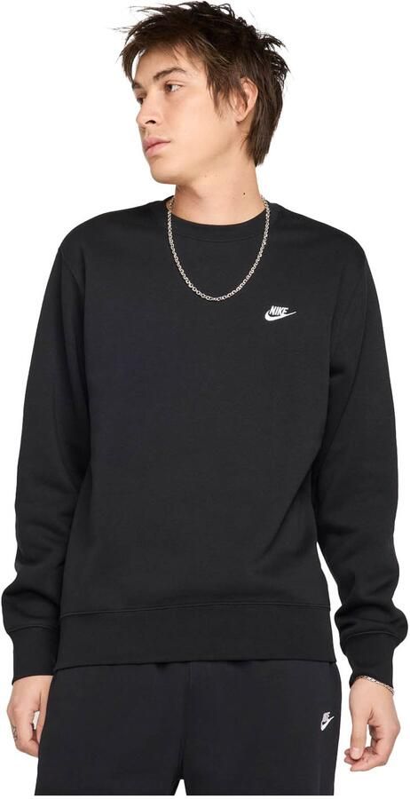 Nike Club fleeceshirt met ronde hals voor heren Zwart - Foto 6