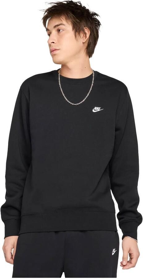 Nike Club fleeceshirt met ronde hals voor heren Zwart - Foto 6