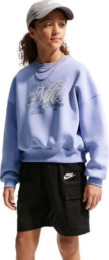 Nike Club Fleece recht sweatshirt met ronde hals voor meisjes Paars - Foto 5