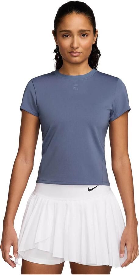 Nike Court Advantage Dri-FIT tennistop met korte mouwen voor dames Blauw - Foto 6