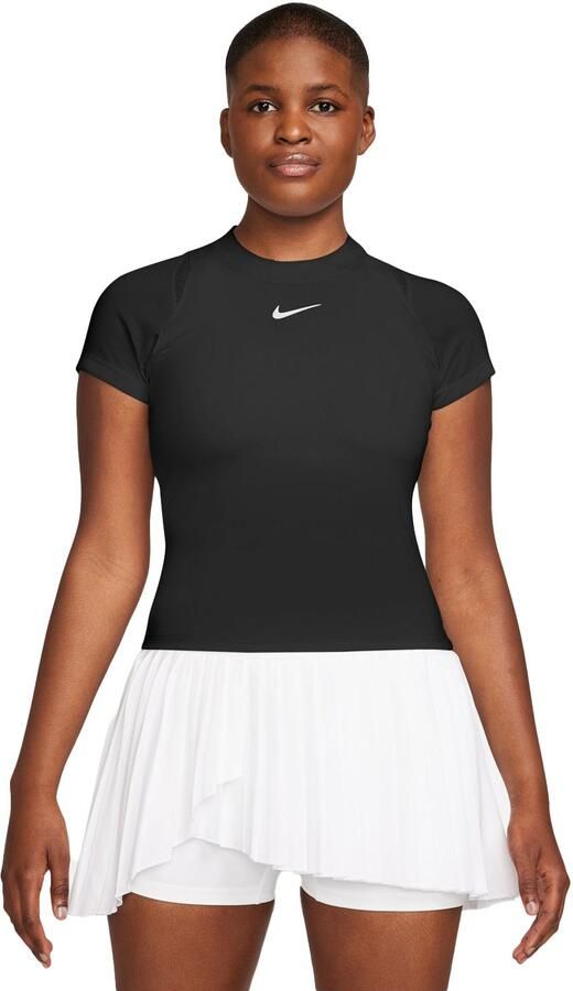 Nike Court Advantage Dri-FIT tennistop met korte mouwen voor dames Zwart