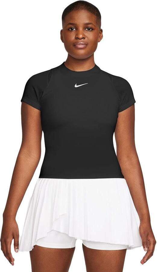 Nike Court Advantage Dri-FIT tennistop met korte mouwen voor dames Zwart