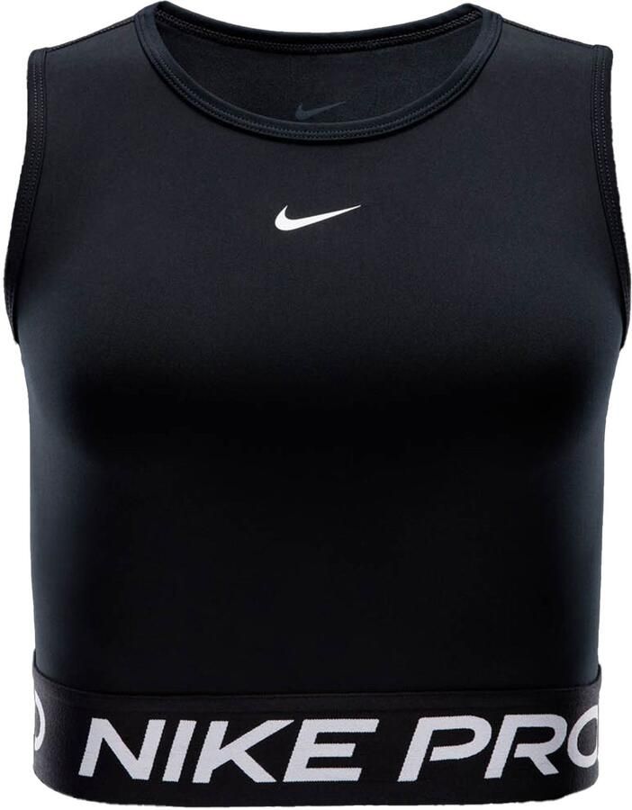 Nike Pro korte tanktop met Dri-FIT voor dames Zwart