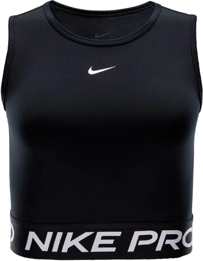 Nike Pro korte tanktop met Dri-FIT voor dames Zwart