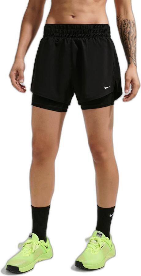 Nike One Dri-FIT 2-in-1 damesshorts met hoge taille (8 cm) Zwart - Foto 5
