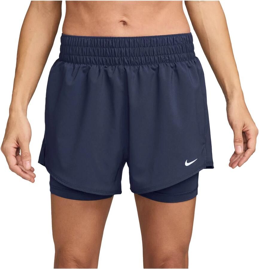 Nike One Dri-FIT 2-in-1 damesshorts met hoge taille (8 cm) Blauw - Foto 3