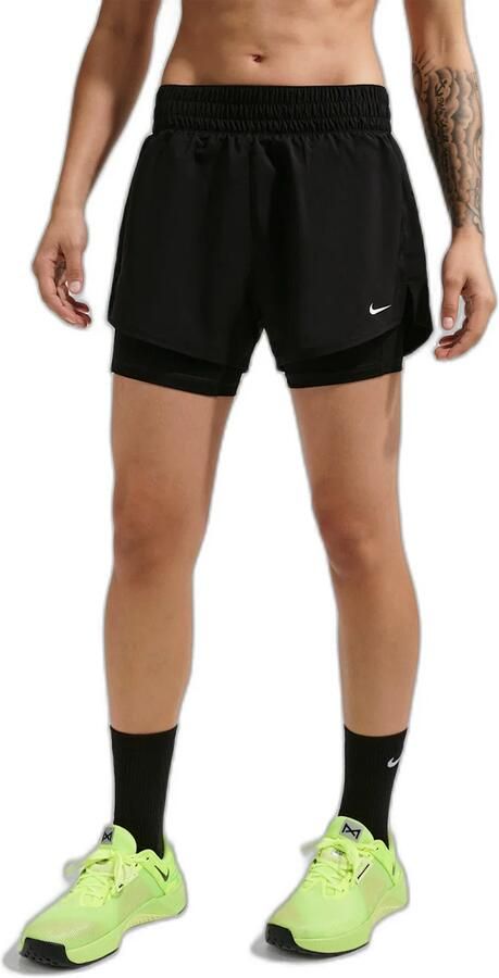 Nike One Dri-FIT 2-in-1 damesshorts met hoge taille (8 cm) Zwart - Foto 5