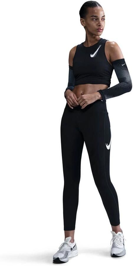 Nike Fast 7 8-legging met halfhoge taille voor dames Zwart