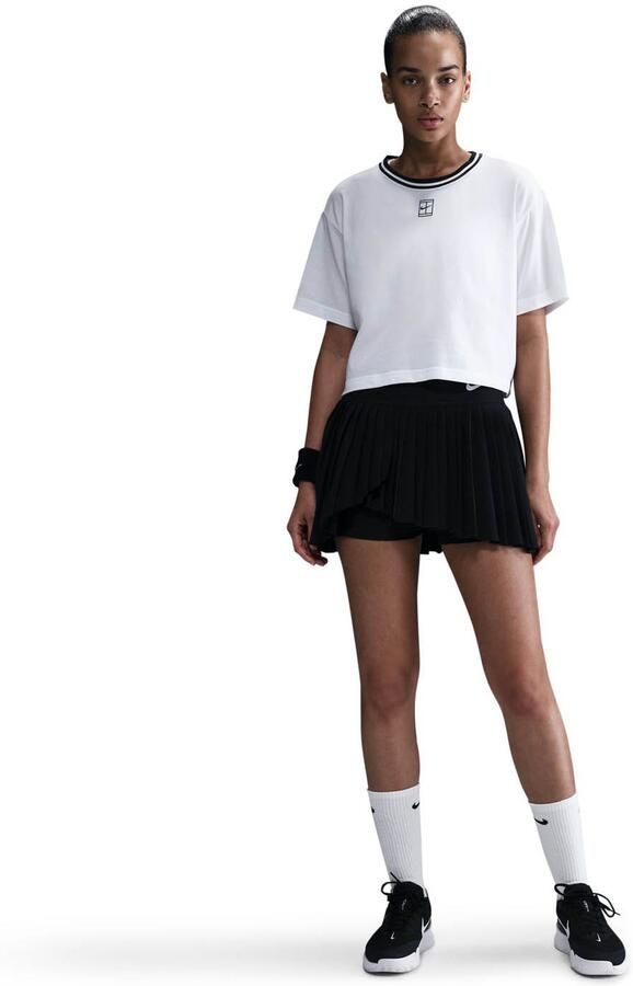 Nike Heritage Dri-FIT cropped T-shirt met korte mouwen voor dames Wit