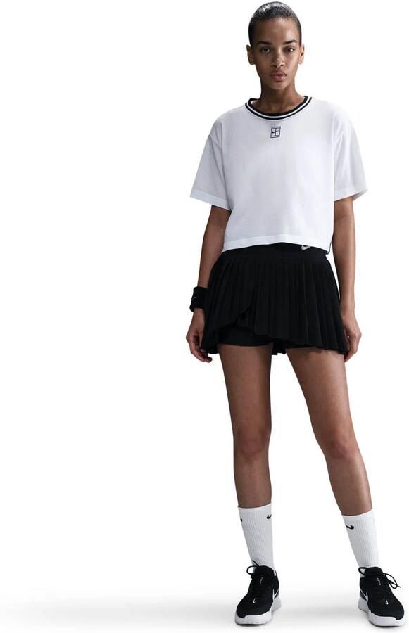 Nike Heritage Dri-FIT cropped T-shirt met korte mouwen voor dames Wit