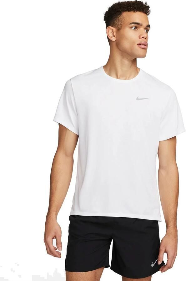 Nike Miler UV hardlooptop met korte mouwen en Dri-FIT voor heren Wit - Foto 6