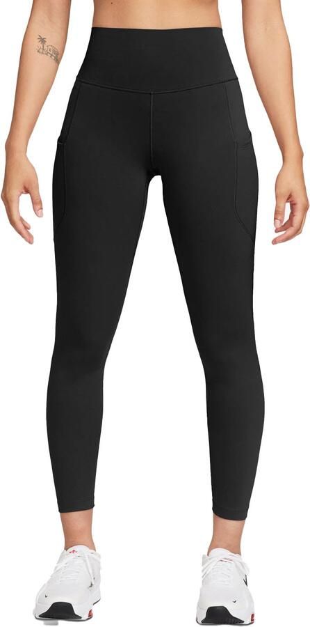 Nike One 7 8-legging met zakken en hoge taille voor dames Zwart - Foto 5