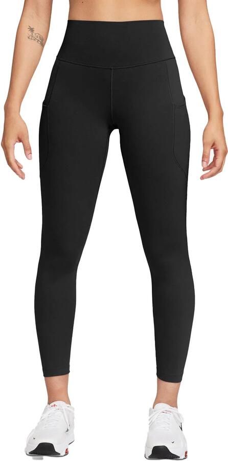 Nike One 7 8-legging met zakken en hoge taille voor dames Zwart - Foto 5