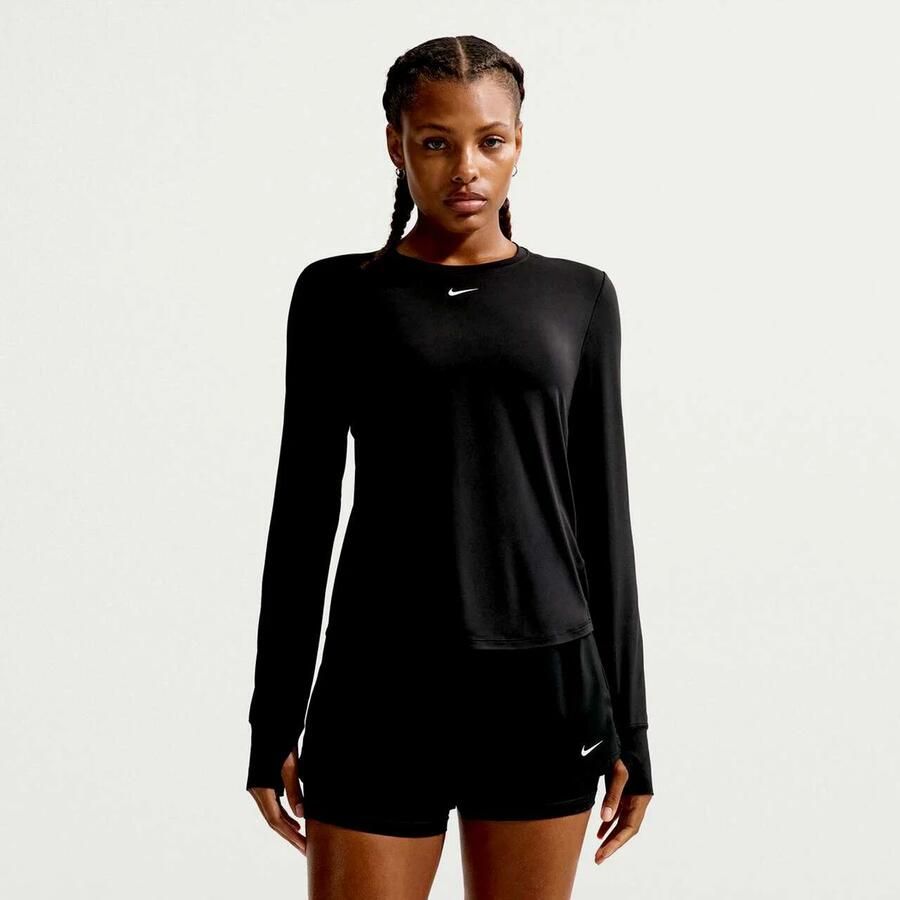 Nike One Classic Dri-FIT damestop met lange mouwen Zwart