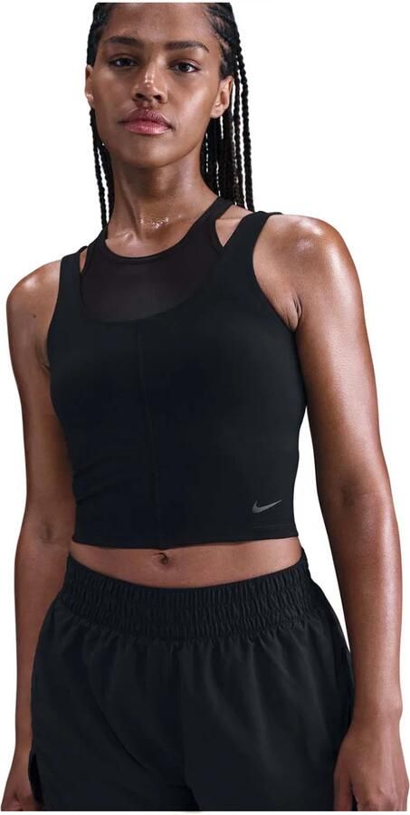 Nike One Fitted cropped tanktop met Dri-FIT voor dames Zwart - Foto 5