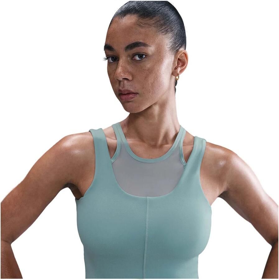 Nike One Fitted cropped tanktop met Dri-FIT voor dames Groen - Foto 5