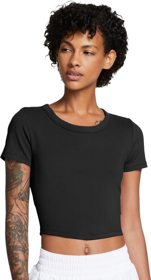 Nike One Fitted Dri-FIT croptop met korte mouwen voor dames Zwart - Foto 4
