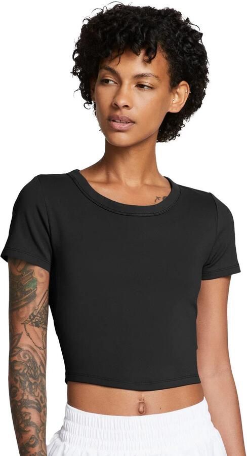 Nike One Fitted Dri-FIT croptop met korte mouwen voor dames Zwart - Foto 4