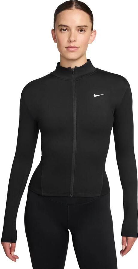 Nike One Fitted Dri-FIT jack met rits over de hele lengte voor dames Zwart - Foto 6