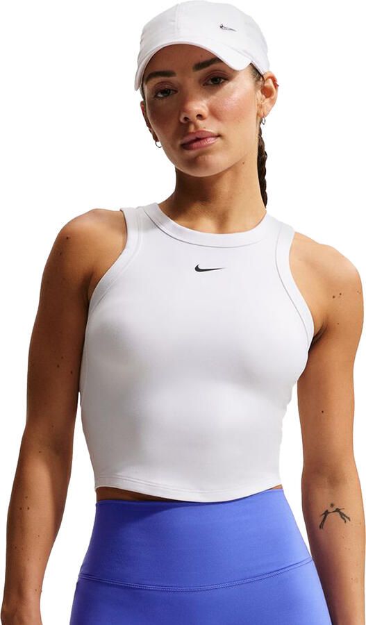 Nike One Fitted korte tanktop met Dri-FIT voor dames Wit - Foto 5