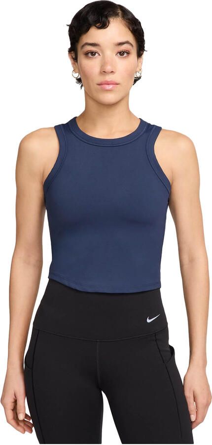 Nike One Fitted korte tanktop met Dri-FIT voor dames Blauw - Foto 6