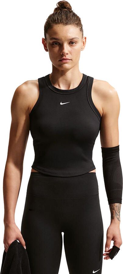 Nike One Fitted korte tanktop met Dri-FIT voor dames Zwart - Foto 5