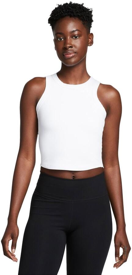 Nike One Fitted korte tanktop met Dri-FIT voor dames Wit - Foto 5