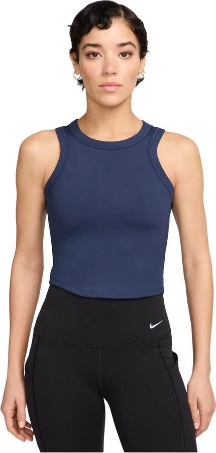 Nike One Fitted korte tanktop met Dri-FIT voor dames Blauw - Foto 6