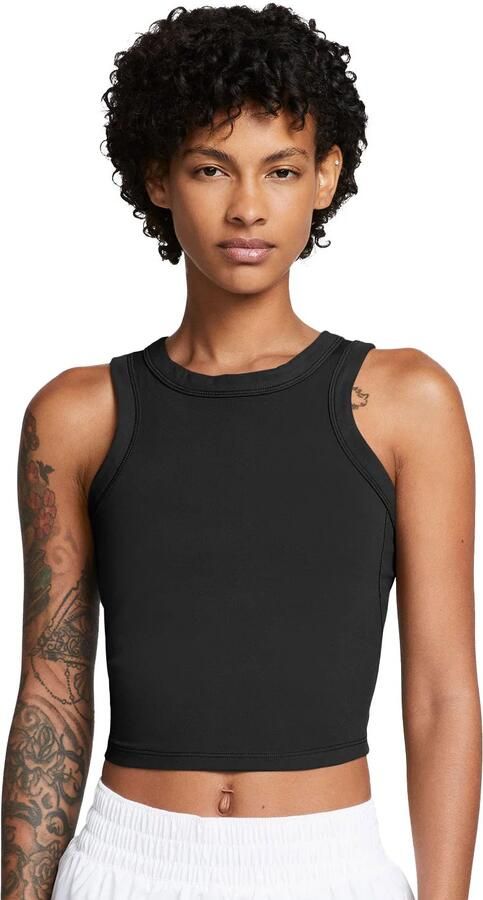 Nike One Fitted korte tanktop met Dri-FIT voor dames Zwart - Foto 5