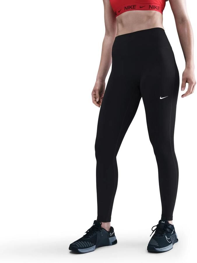 Nike One Seamless Front lange legging met hoge taille voor dames Zwart - Foto 4