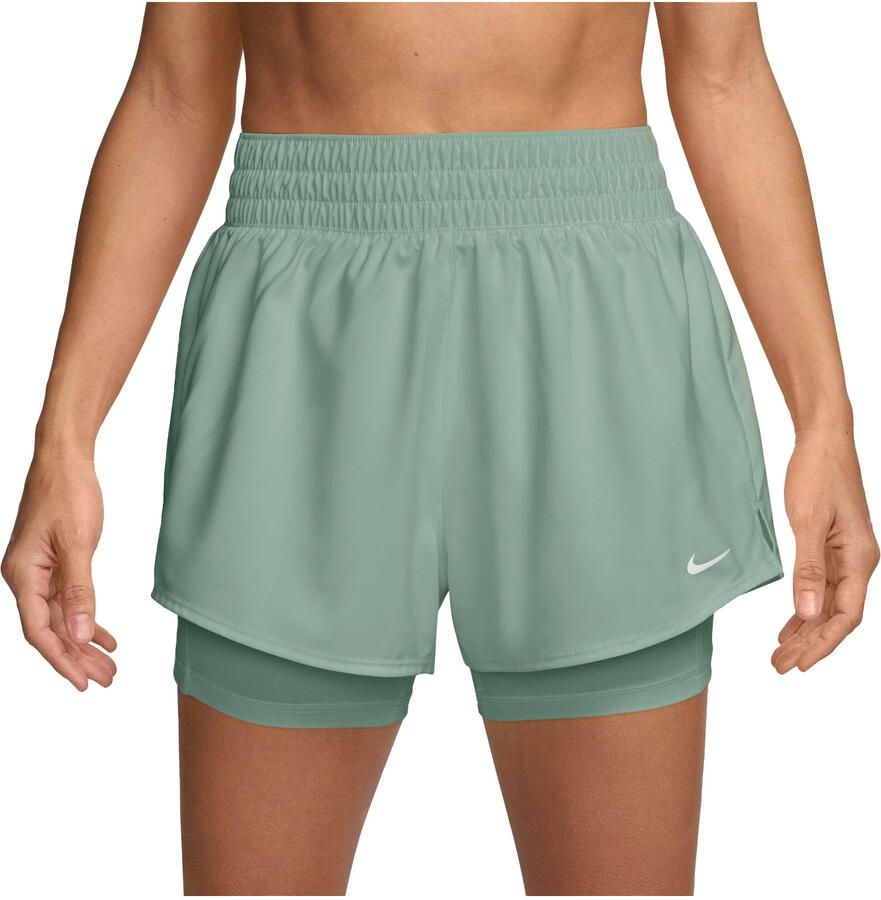 Nike One Dri-FIT 2-in-1 damesshorts met hoge taille (8 cm) Groen - Foto 5