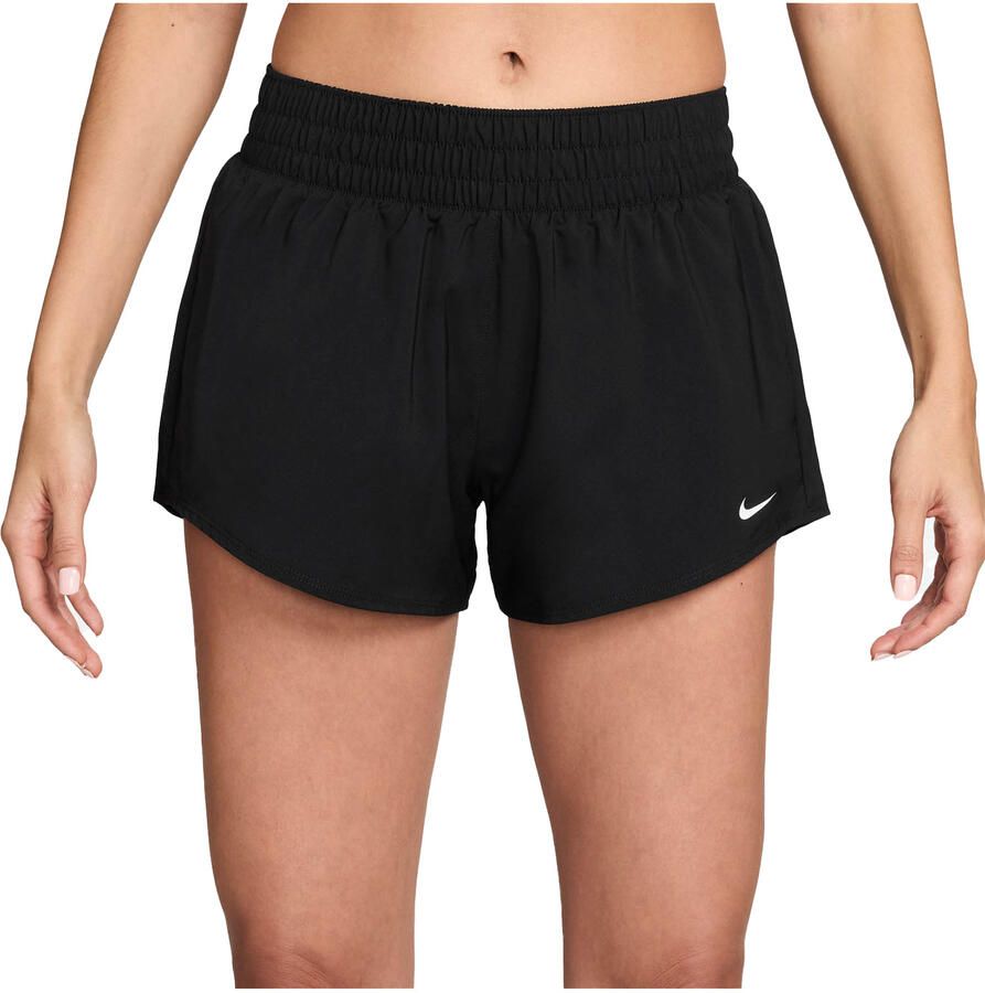 Nike One Dri-FIT damesshorts met halfhoge taille en binnenbroekje (8 cm) Zwart - Foto 2