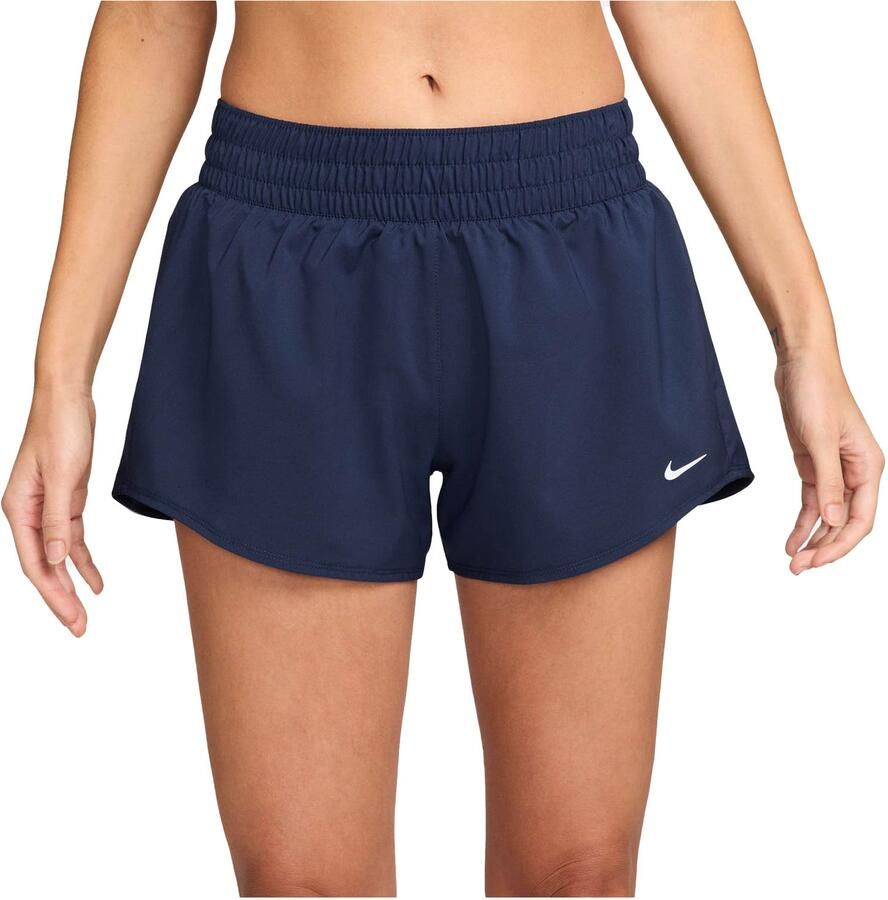 Nike One Dri-FIT damesshorts met halfhoge taille en binnenbroekje (8 cm) Blauw - Foto 4