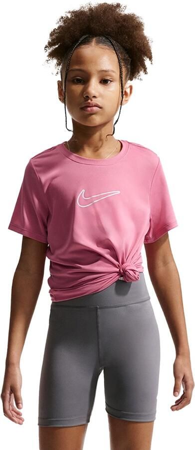 Nike One Fitted Dri-FIT top met korte mouwen voor meisjes Roze - Foto 5
