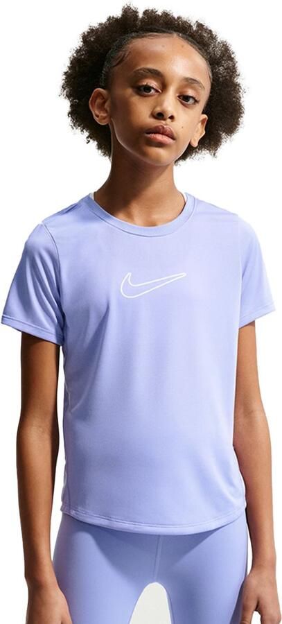 Nike One Fitted Dri-FIT top met korte mouwen voor meisjes Paars - Foto 5