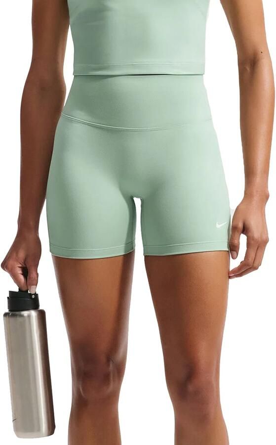 Nike One bikershorts met hoge taille voor dames (13 cm) Groen - Foto 5