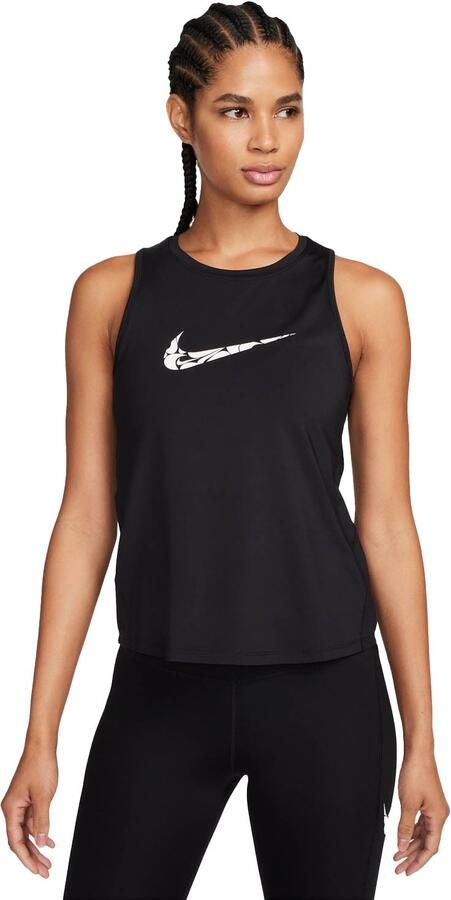 Nike One hardlooptanktop met graphic voor dames Zwart