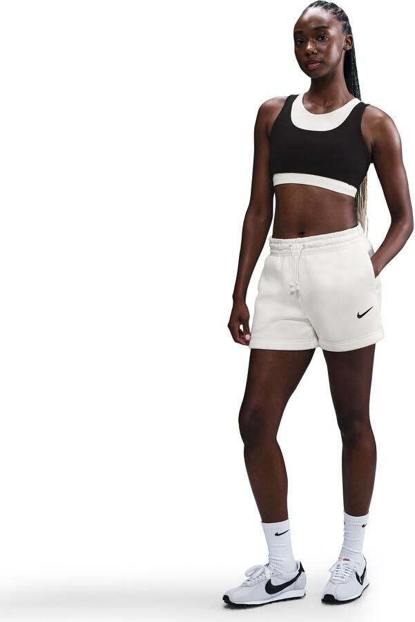Nike Phoenix Fleece damesshorts met halfhoge taille (10 cm) Wit - Foto 5