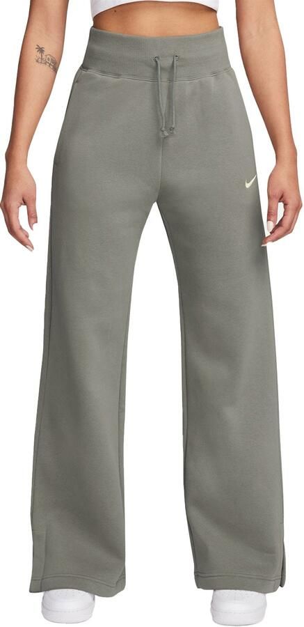 Nike Sportswear Phoenix Fleece Joggingbroek met hoge taille en wijde pijpen voor dames Groen